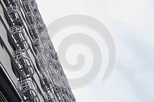 Repetition balcony with clear sky