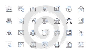 Repetition line icons collection. Recurring, Looping, Reiterating, Repeating, Redundant, Duplicating, Iterative vector