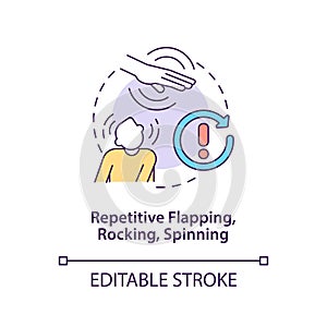 Repetitive flapping, rocking, spinning concept icon photo