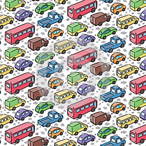 Repetitive pattern with transport cars photo