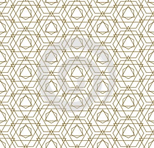 Repetitive Ramadan Graphic Curved Repeat Pattern. Continuous Ornate Vector Thirties Art Texture. Seamless Decorative 30s Texture