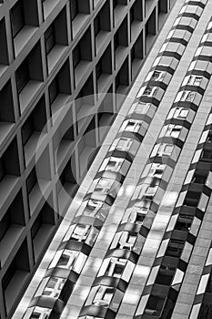 Black and White Buildings at an Angle