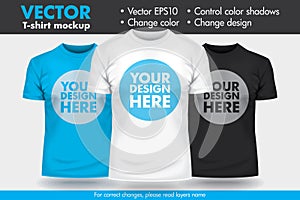 Replace Design with your Design, Change Colors Mock-up T shirt Template photo
