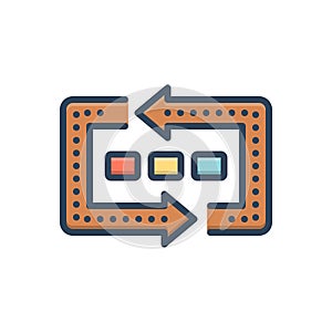 Color illustration icon for Replace, replacement and rotate