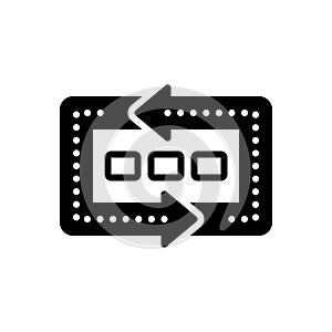 Black solid icon for Replace, replacement and swap