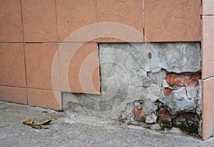 Replace, Repair Portions of Broken Porcelain Foundation House Wall photo