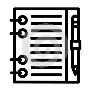 replaceable leaflet diary line icon vector illustration