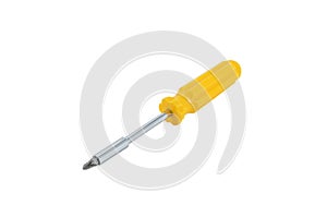 A replaceable screwdriver with a yellow handle