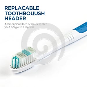 Replaceable toothbrush header isolated on white background photo
