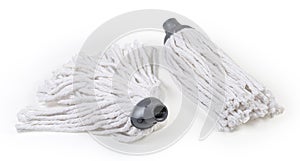 Replaceable working heads for yarn mop on white background