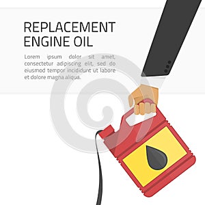 Replacement engine oil banner.