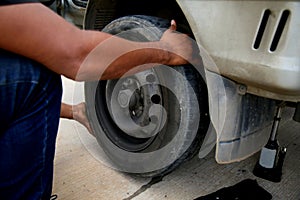 .replacement of flat tires
