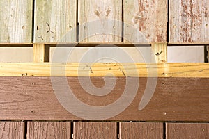 Replacement of old wooden deck with composite material