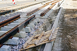 Replacement of tram rails, railroad reconstruction in city