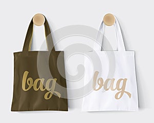 Replaces `bag` by design and Change colors Mockup Cotton Paper Bag Signboard Shop