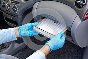 Replacing cabin pollen air filter for a car