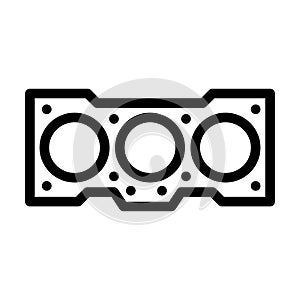 replacing the cylinder head gasket line icon vector illustration