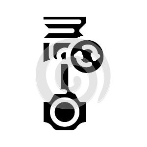 replacing piston glyph icon vector illustration