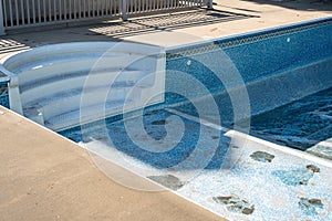 Replacing and repairing old vinyl liner of swimming pool