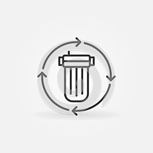 Replacing the Water Filter vector concept line icon