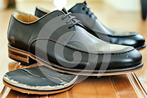 replacing wornout soles on mens dress shoes