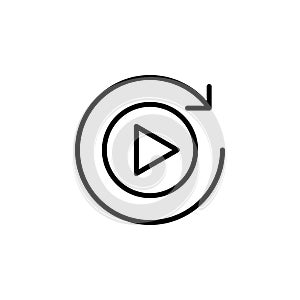 Replay icon vector. Repeat icon
