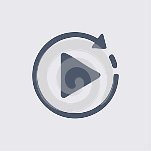 Replay Video and Audio Loop Icon