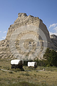 A replica of Covered wagon photo