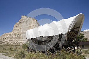 A replica of Covered wagon photo