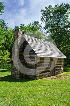 Replica Log Cabin â€“ Explore Park, Roanoke, Virginia, USA