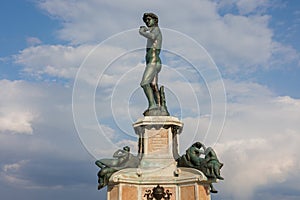 Replica of Michelangelo\'s David Statue in Michelangelo Square in Florence, Italy