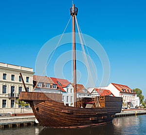 Replica of an old wooden ship