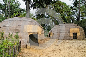 Replica Reed Covered Powhatan Huts Jamestown Virginia