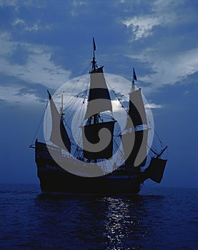 Replica of the ship Mayflower II photo