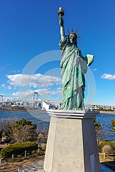 A replica of statue of liberty in Odaiba