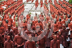 Replica statues of soldiers