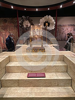 Replicas of golden throne of Tutanchamun. 14.03.2021 - Oerlikon, Switzerland