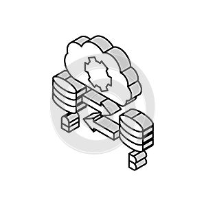 replication database isometric icon vector illustration