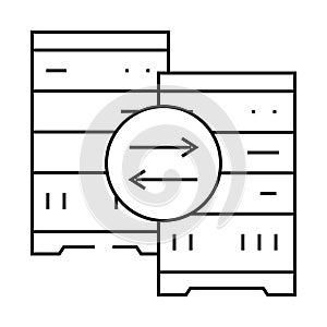 replication database line icon vector illustration