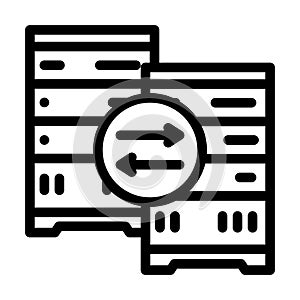 replication database line icon vector illustration