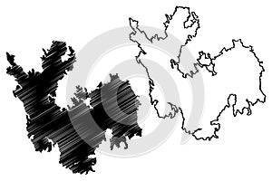 Replot island Republic of Finland, Gulf of Bothnia map vector illustration, scribble sketch Replot map
