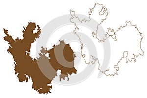 Replot island Republic of Finland, Gulf of Bothnia map vector illustration, scribble sketch Replot map