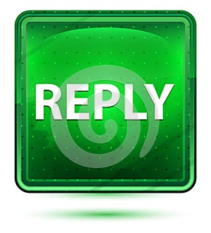 Reply Neon Light Green Square Button