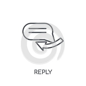 Reply linear icon. Modern outline Reply logo concept on white ba