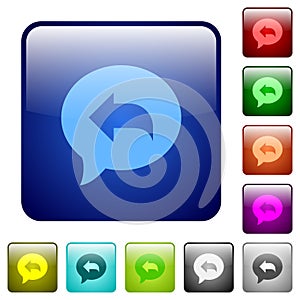 Reply message color square buttons