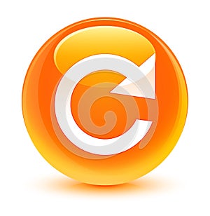 Reply rotate icon glassy orange round button