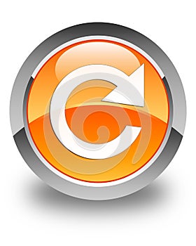 Reply rotate icon glossy orange round button