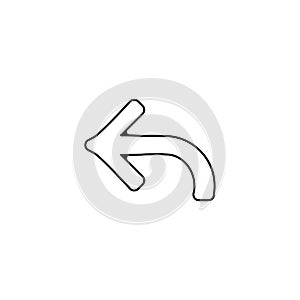 reply thin line icon. reply Arrow linear outline icon