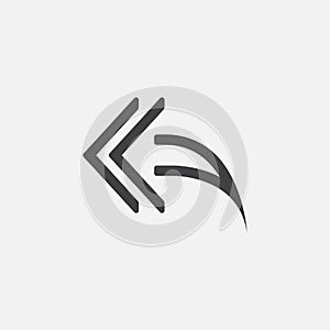 Reply to all icon Vector illustration on white .