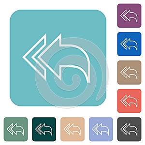 Reply to all recipients outline rounded square flat icons